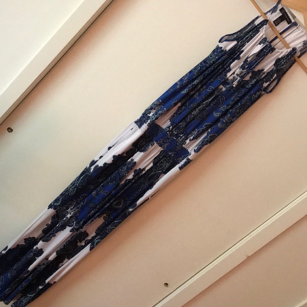 INC Blue + White Jumpsuit, Small